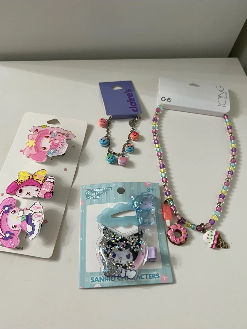 Icing Pastel Bead Necklace with Donut & Ice Cream Charms